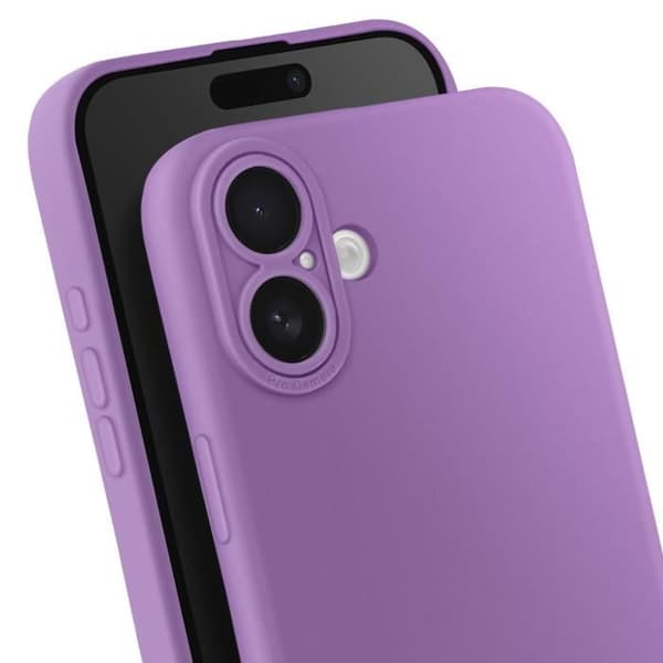 Siliconfodral för iPhone 16 Slät Skyddad Kamerablock Lila Lila