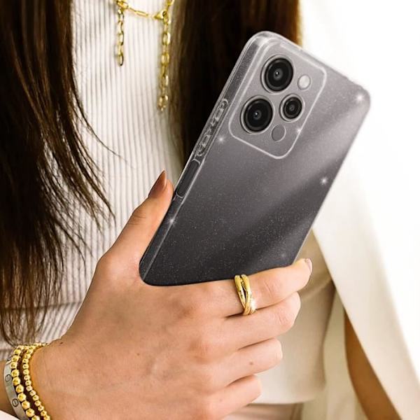 Fodral till Xiaomi Redmi 12 - AVIZAR - Glitter Silikon - Skyddad kamera - Genomskinlig Transparent