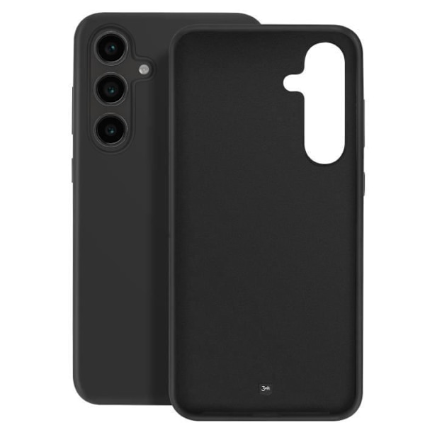 Coque i silikone til Samsung S24 FE stødabsorberende med indvendig mikrofiber 3mk sort Svart