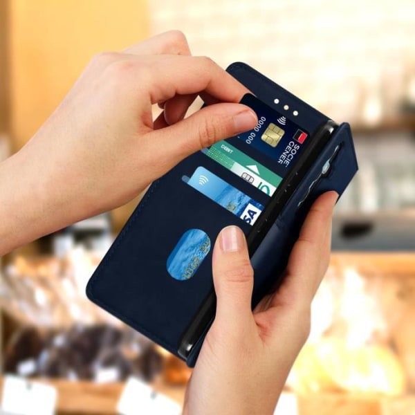 Fodral för Samsung Galaxy A34 5G Wallet Video Support Handledsrem midnattsblå