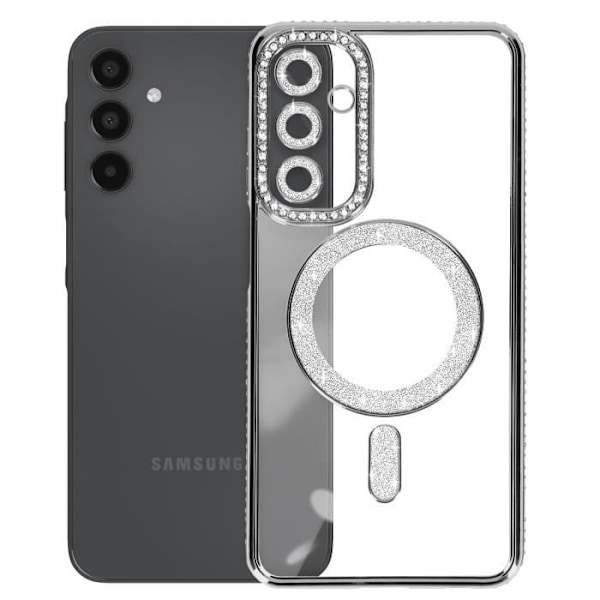 Diamond Case til Samsung Galaxy A15 MagSafe Contour Rhinestone Sort - AVIZAR - Stiv - Syntetisk - Blandet Svart