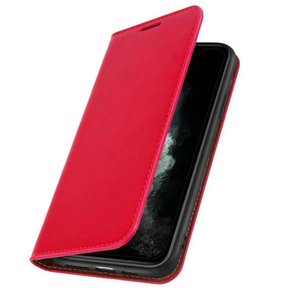 Folio Etui - AVIZAR - iPhone 11 Pro Max - Ægte Læder - Rød - Videostøtte Röd