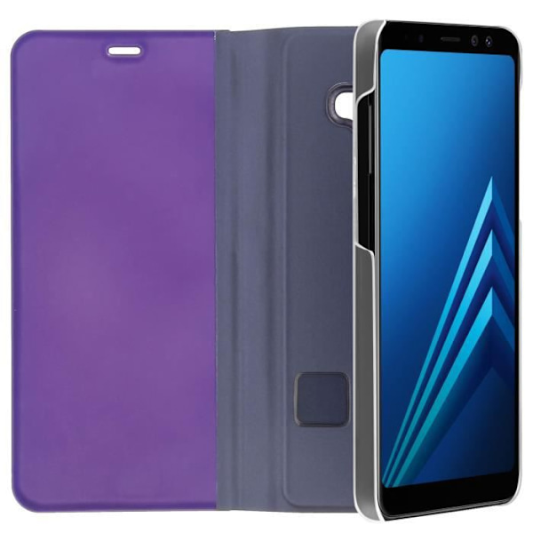 Étui Galaxy A8 - AVIZAR - Folio Mirror Cover - Hård skal - Støttefunktion - Lilla Lila