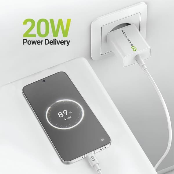 Lader til Reno 14 20W + USB-C kabel 1m Mayaxess Hvid Vit