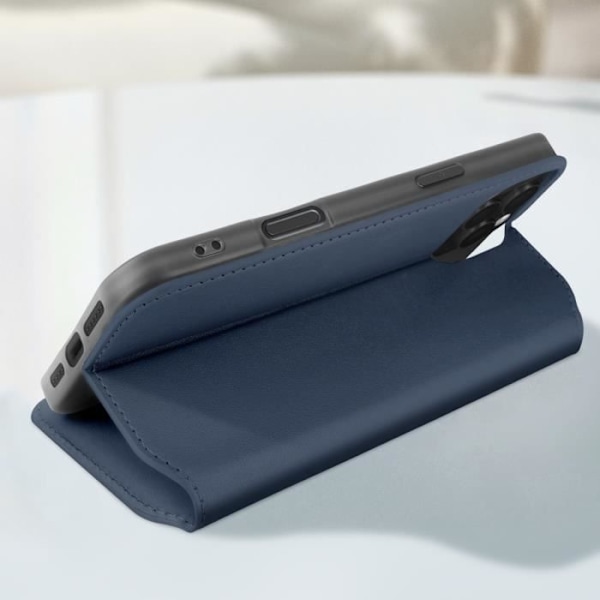 Etui til iPhone 16 Pro Max Klap Wallet og Video Stand Mørkeblå Blå