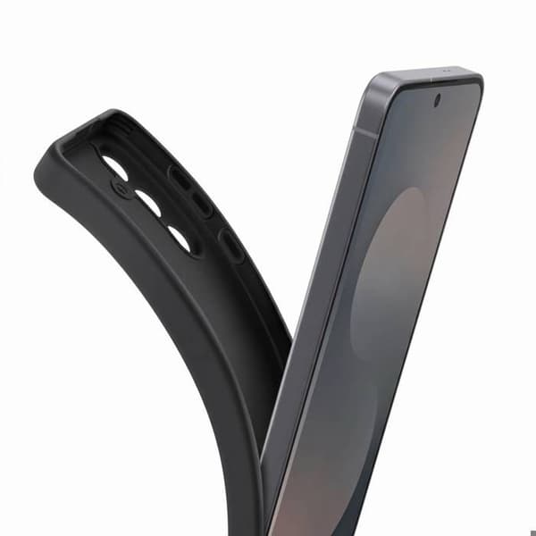 Siliconegel-skydd för Samsung Galaxy S26 FE, svart, repfria. Svart
