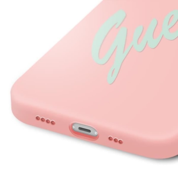 Coque silikonille iPhone 12 ja 12 Pro Vintage Soft Touch Guess Rose Rosa