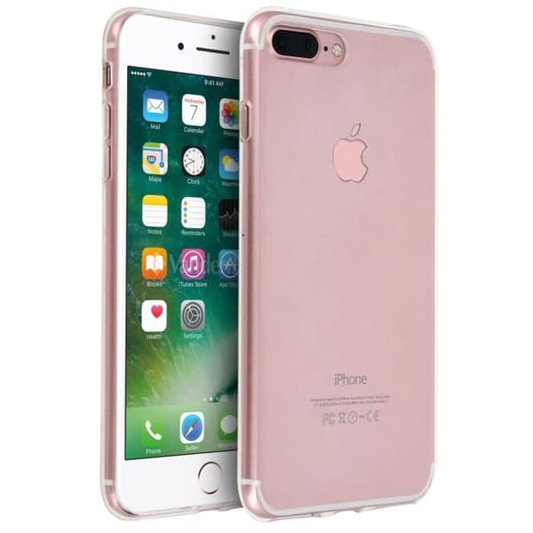 Coque - Apple - iPhone 7 Plus / 8 Plus - Silikoni geeli - Ultra-ohut - Läpinäkyvä Transparent