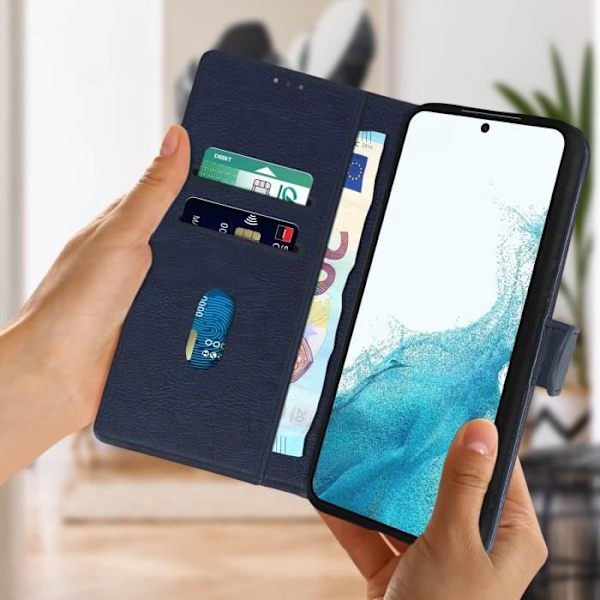 Samsung Galaxy S22 Fodral - AVIZAR - Plånboksfodral - Stativfunktion - Blå Blå