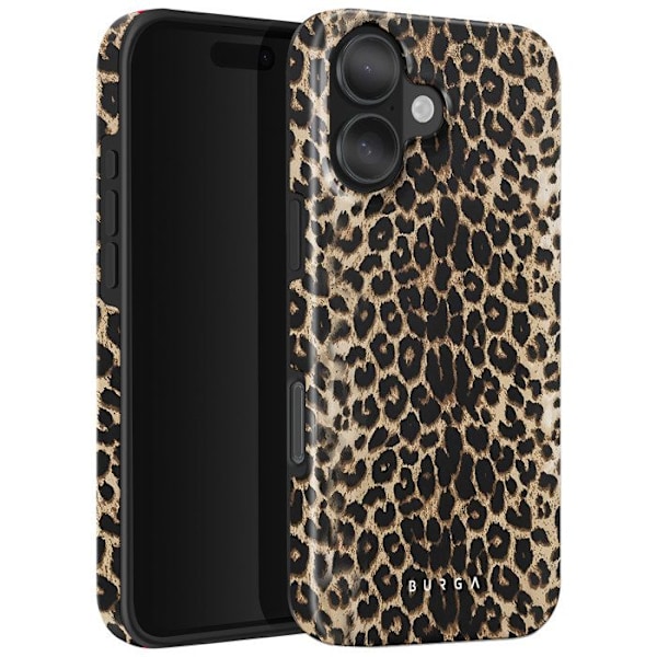 iPhone 16 Iskunkestävä Leopard Elegantti Kohotetut Reunat