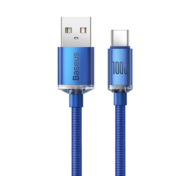 USB data cable to Type-C 100W 100W, 2m - Baseus Crystal Shine (CAJY000503) - Blå