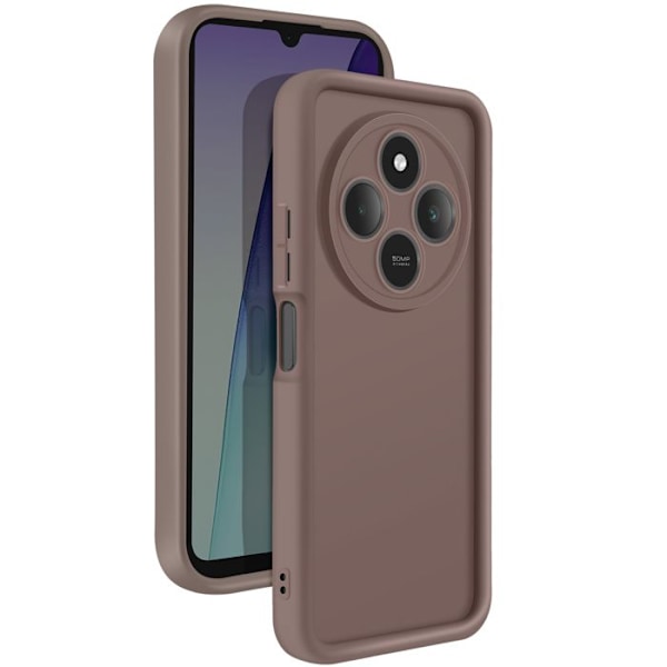 Coque för Xiaomi Redmi 14C Silikon Mjuk Beröring Höjda Kantar Brun kastanj
