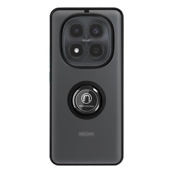 Cover til Redmi Note 15 Pro 4G med magnetisk ring, mat sort finish Svart
