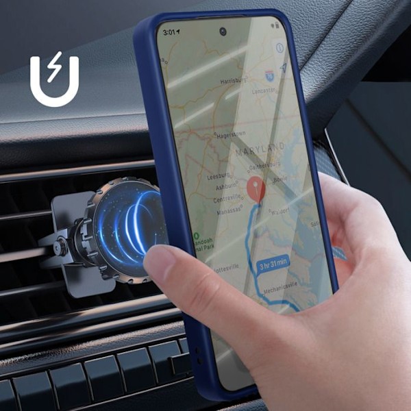 Coque pour Oppo Reno 13 Pro Bague Magnétique Dos Translucide Bleu Nuit Blå