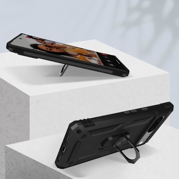 Skyddande skal - AVIZAR - Google Pixel 7 - Hårt - Stötsäkert - Inbyggd hållarring Svart