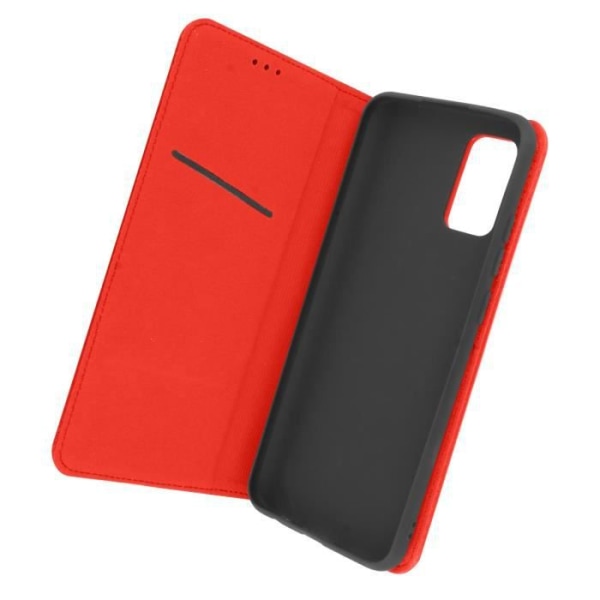 Fodral för Samsung Galaxy A52 och A52s korthållare Videostöd Äkta läder Röd