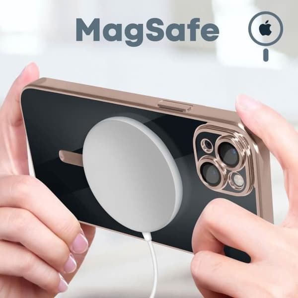 Coque - Apple - iPhone 14 - Silikon - Rosa - MagSafe - Kromad kant Rosa