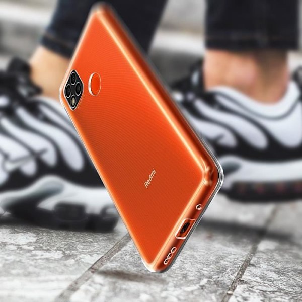 Coque - AVIZAR - Xiaomi Redmi 9C - Mjuk - Transparent Vit - Stötskydd och repor Klar vit