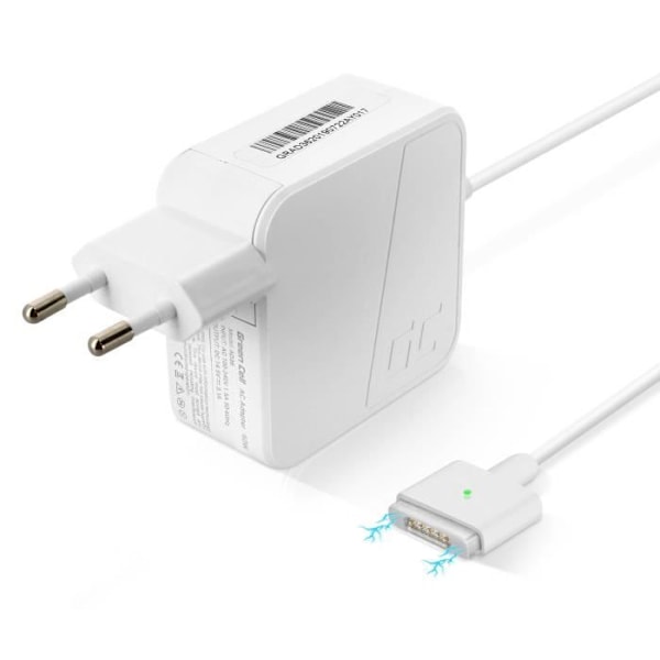 Nätladdare - AVIZAR - MagSafe 2 - 60W - Kompatibel MacBook Pro Retina 13'' - Vit Vit