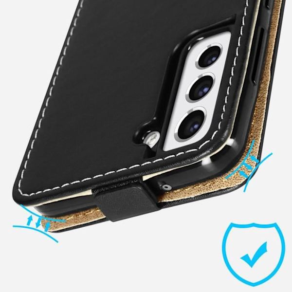 Samsung Galaxy S21 FE Vertical Flip Case Korthållare - Svart Svart