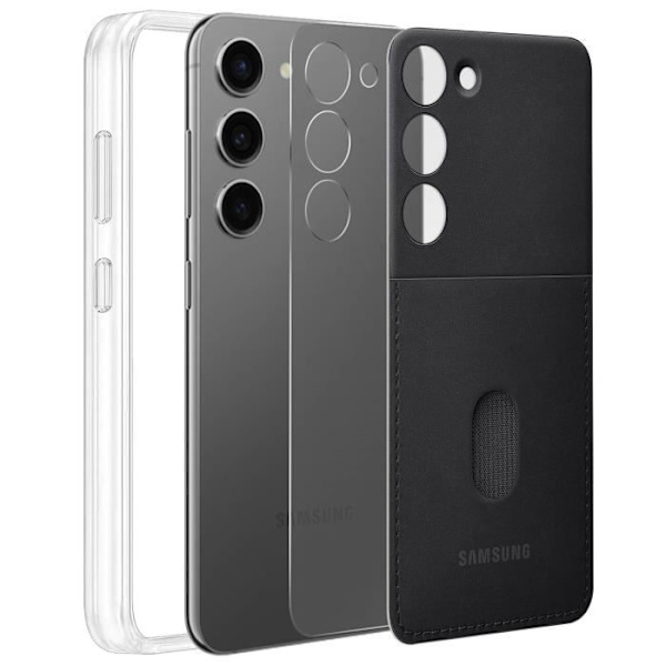 Etui til Galaxy S23 Udskiftelig bagside Kortholder Original Samsung sort
