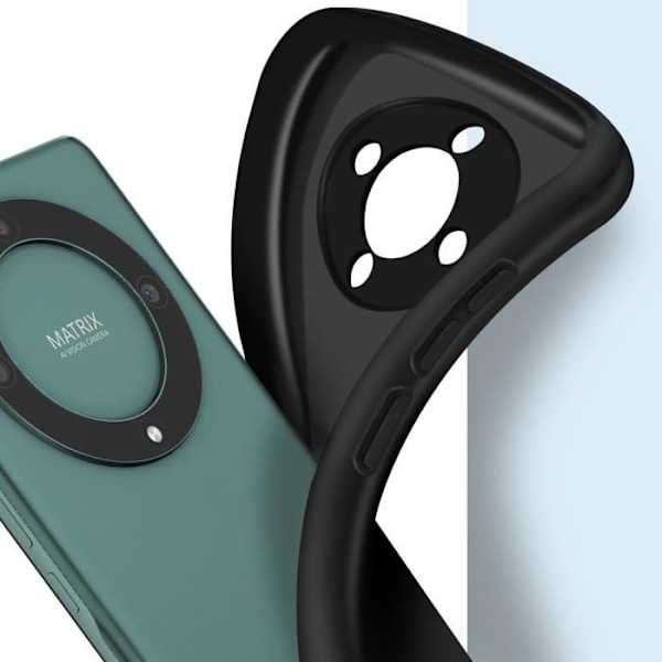 Etui til Honor Magic 5 Lite og X9a - AVIZAR - Blødt - Sort - Beskyttelse mod stød og ridser Svart