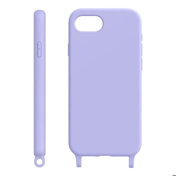 Siliconfodral för iPhone 17 med justerbar flätad nylonrem i lavendel Violett