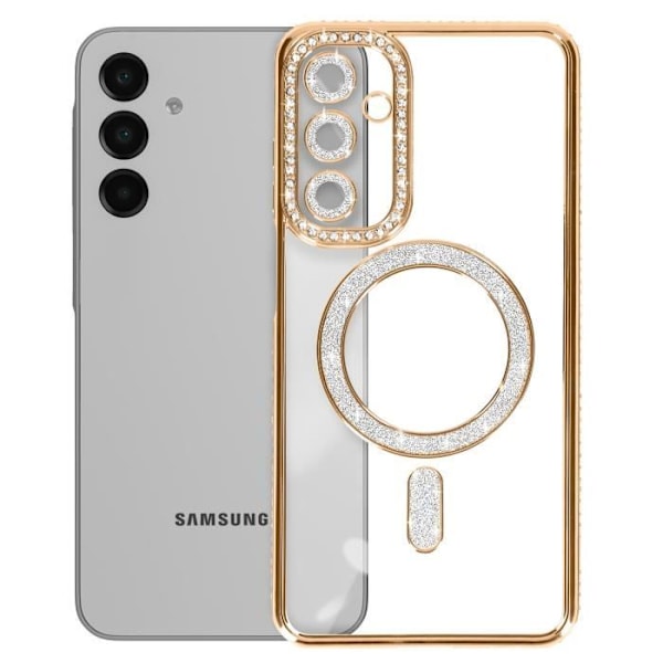 Coque Diamant för Samsung Galaxy A16 MagSafe Kontur Strass Guld Gul