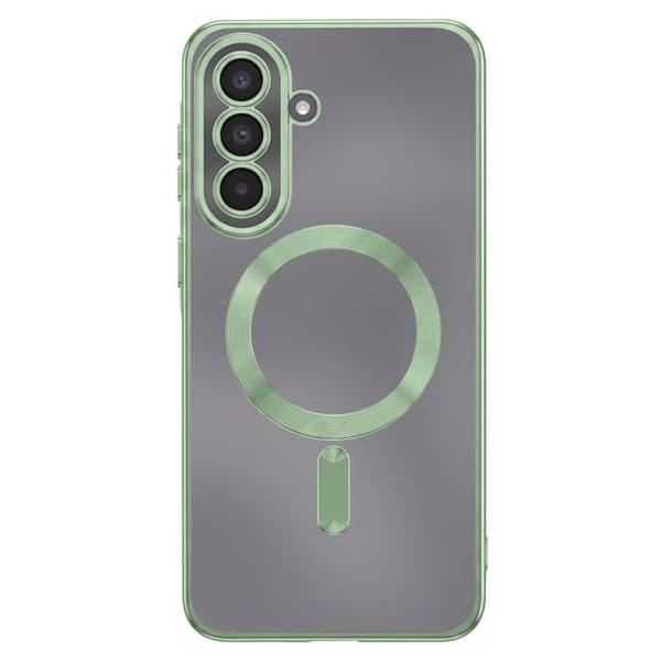 Skræddersyet MagSafe Silikone Cover til Galaxy A57 med Grøn Kromkant Grön