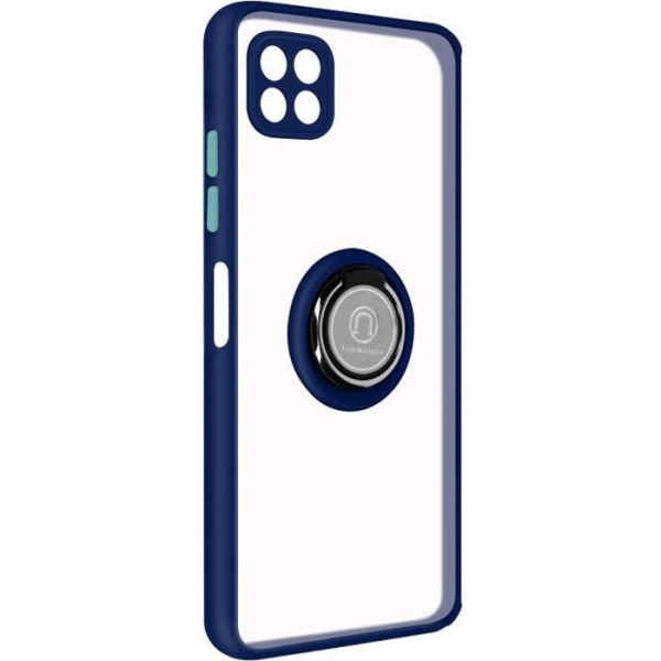Skyddsfodral - AVIZAR - Samsung Galaxy A22 5G - Bi-material - Hållarring - Videostöd Midnattsblå