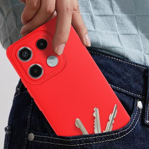 Coque - AVIZAR - Xiaomi Redmi Note 13 Pro 5G - Silikon - Förstärkt Kamera Skydd - Elegant Röd