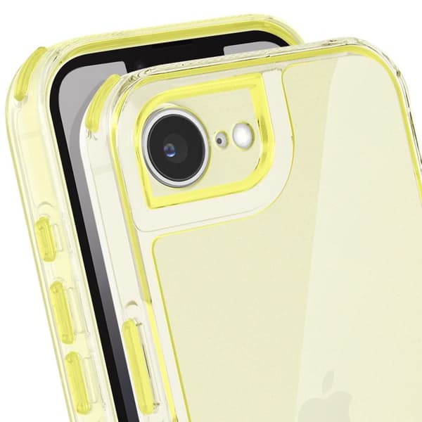 Skal för iPhone 17e Förstärkt Bi-Material Design Texturerad Halkfri Gul Gul