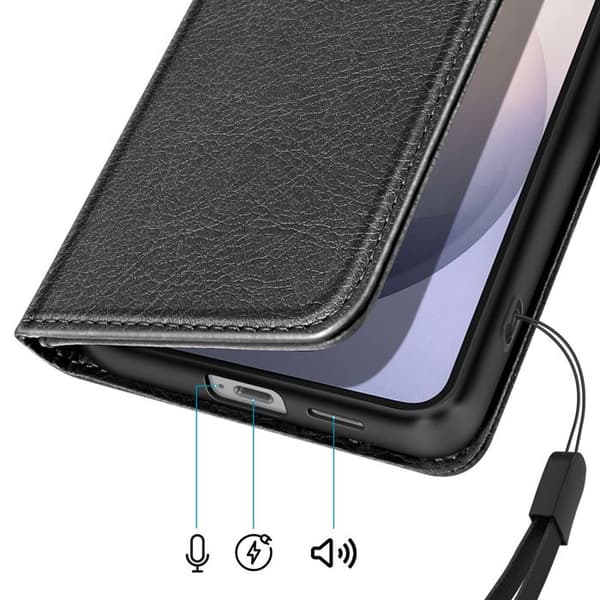 Pungetui til Galaxy S26 Serie Chesterfield Prægning Stativfunktion Sort Svart