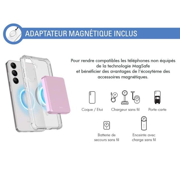 Powerbank 5000mAh kompatibel MagSafe Induction 15W Rose Force Power