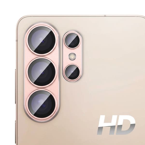 Skyddskamera för Galaxy S26 Ultra i repfritt härdat glas, rosa Ros