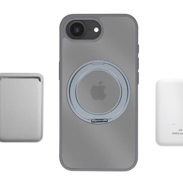 MagSafe-cover til iPhone 16 med indbygget XL støtte-ring i grå Grå