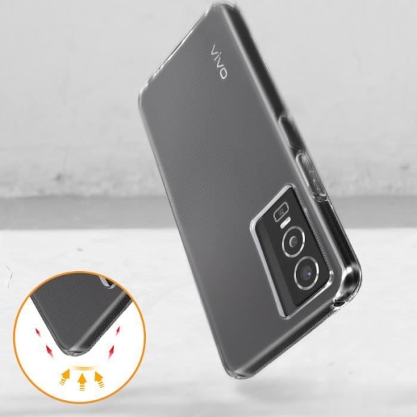 AVIZAR mjukt skyddsfodral för Vivo Y76 5G - Tunt och lätt - Transparent Transparent