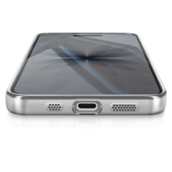 iPhone 17 Cover Kompatibel med MagSafe med Krom Sølv Kant Grå