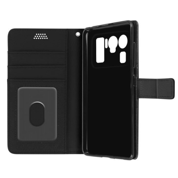 Fodral Xiaomi Mi 11 Ultra Grained Look Flip Wallet Stand Video Svart Svart