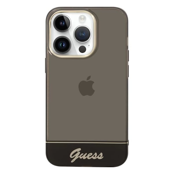 Coque til iPhone 14 Pro Design i Translucent med Smykker Perler Guess Sort Transparent Svart