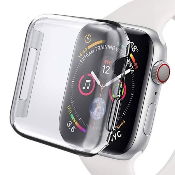 AVIZAR Apple Watch 44mm näytönsuojakotelo - Läpinäkyvä naarmuuntumaton silikoni transparent