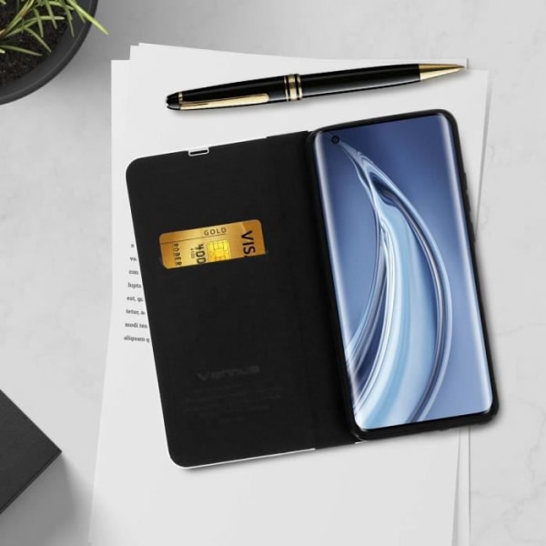 Housse Folio - Xiaomi - Mi 10 / Mi 10 Pro - Øko-læder - Video Støtte - Sort Svart