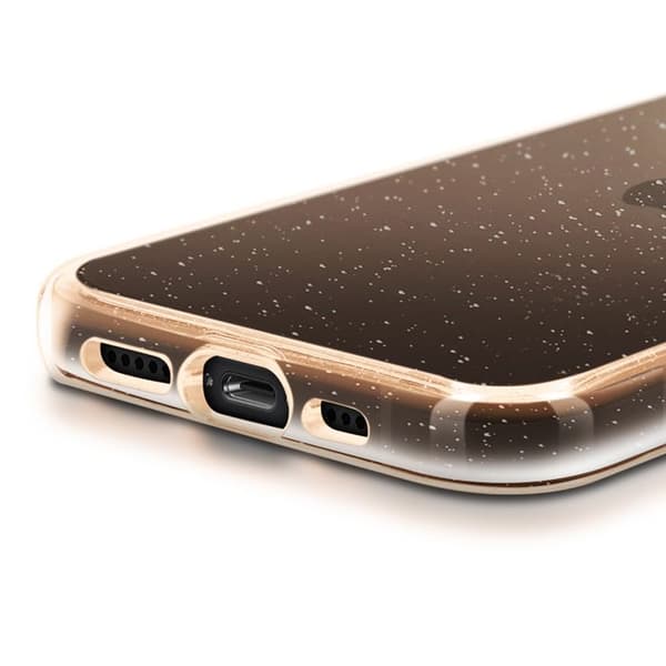 Skydd - MEDDELA - iPhone 16e - Guldiga glitter - Stötsäker - Lätt design Gul