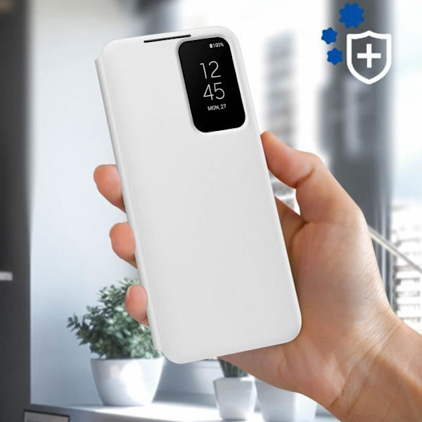 Kotelo - Samsung - Galaxy S22 Plus - Älykäs Clear View Cover - Valkoinen - Täysi suojaus Vit