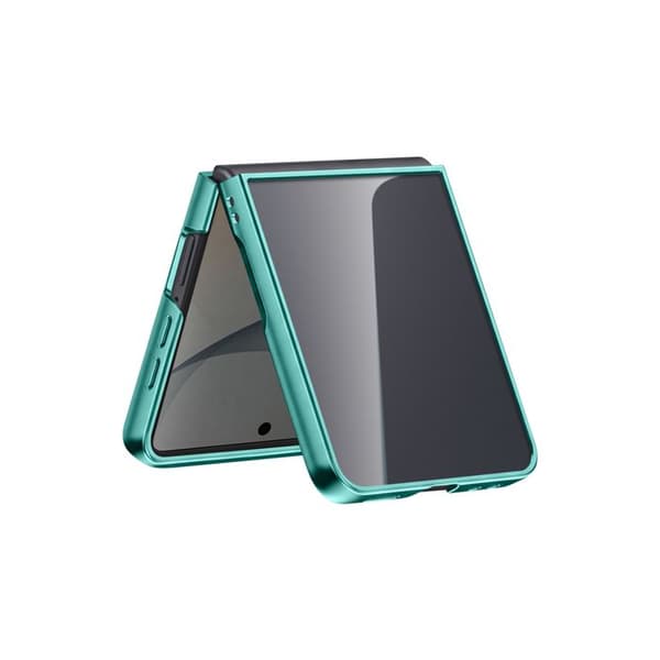 Sammenfoldelig cover til Galaxy Z Flip 8 med anker og grøn kromkant Grön