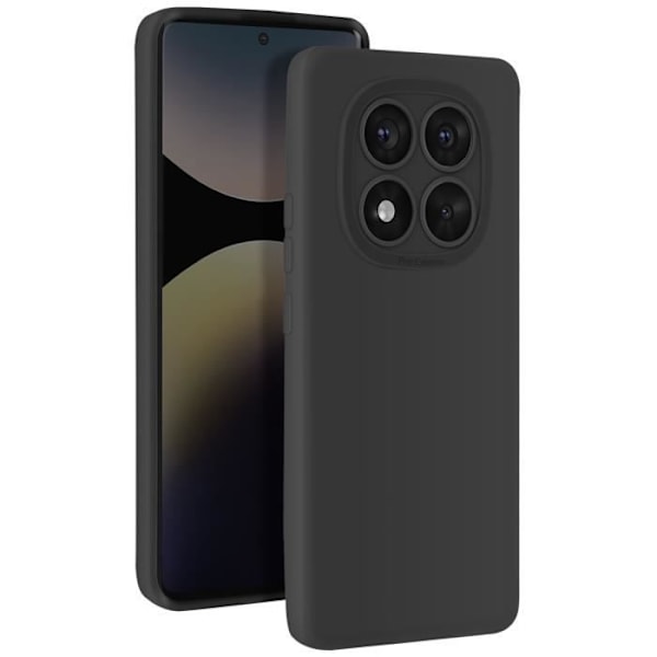 Redmi Note 14 Pro ja 14 Pro Plus silikonikotelo, suojattu kamera, musta Svart