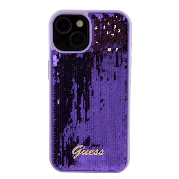 Coque för iPhone 15 Plus Stötabsorberande Mjuk Med Glittermotiv Guess Lila Lila
