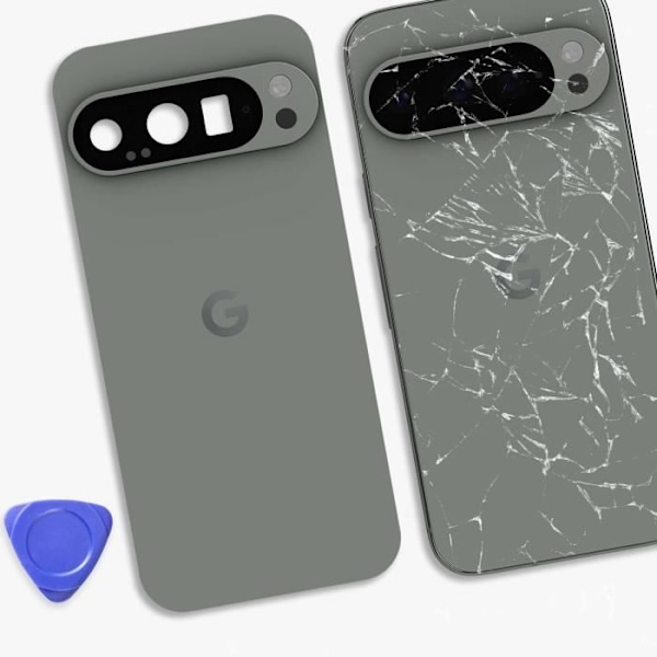Bagcover - GOOGLE - Pixel 9 Pro - Grøn - Service Pack - Forenklet installation Grön