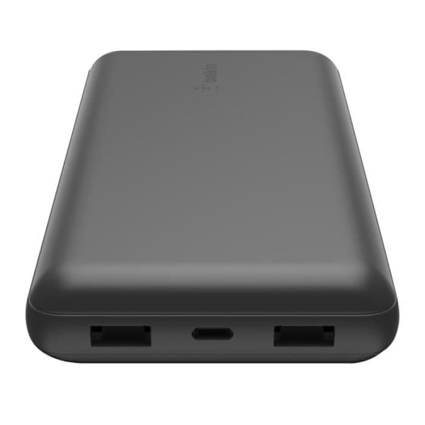 Batteri til nødsituationer 20000 mAh 2x USB og USB C 15W LED indikator Belkin Sort Svart