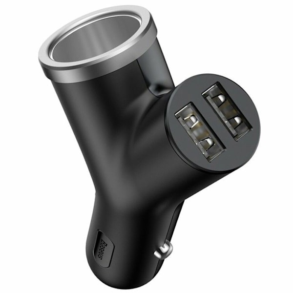 Bilbatteriladdare - Baseus - BSC-C16N - Dubbel USB - 3.4A - Cigarettuttag Svart